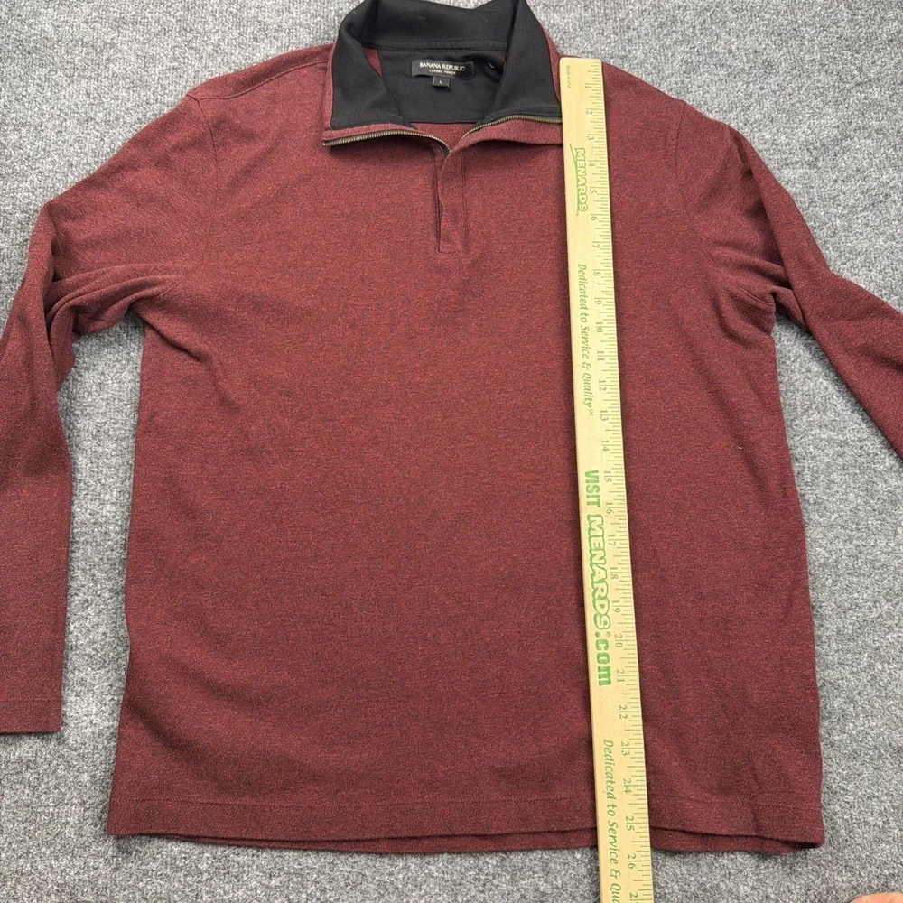 Banana Republic Luxury Touch 1/4 Zip Pullover‎ Lightweight Sweater Mens L Red
